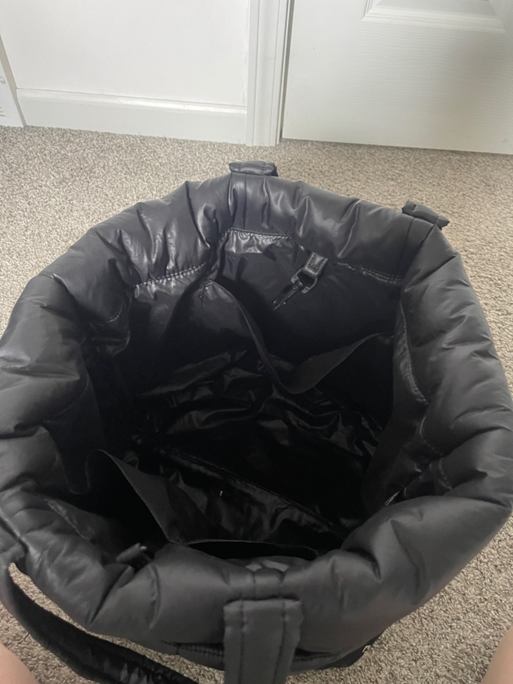 Michael Kors Black Quilted Puffer Tote with Silver Studs - Picture 6 of 7